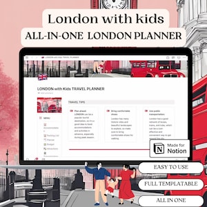 NOTION London Travel Checklist | Travel kids guide | London children travel guide | Europe guide | London Checklist | London todo list