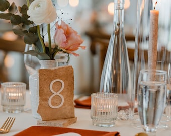 Classic Travertine Stone Table Numbers - Numerical