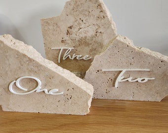 Classic Travertine Stone Table Numbers