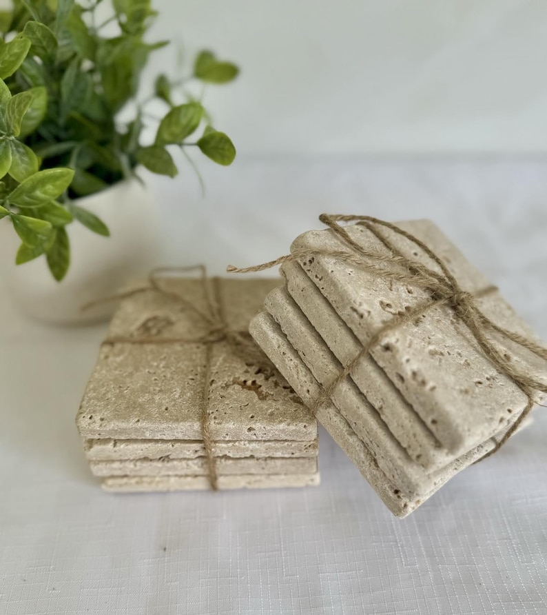 LittleHillsAustralia Travertine Coasters