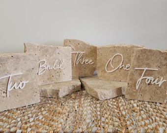 Classic Travertine Stone Table Numbers
