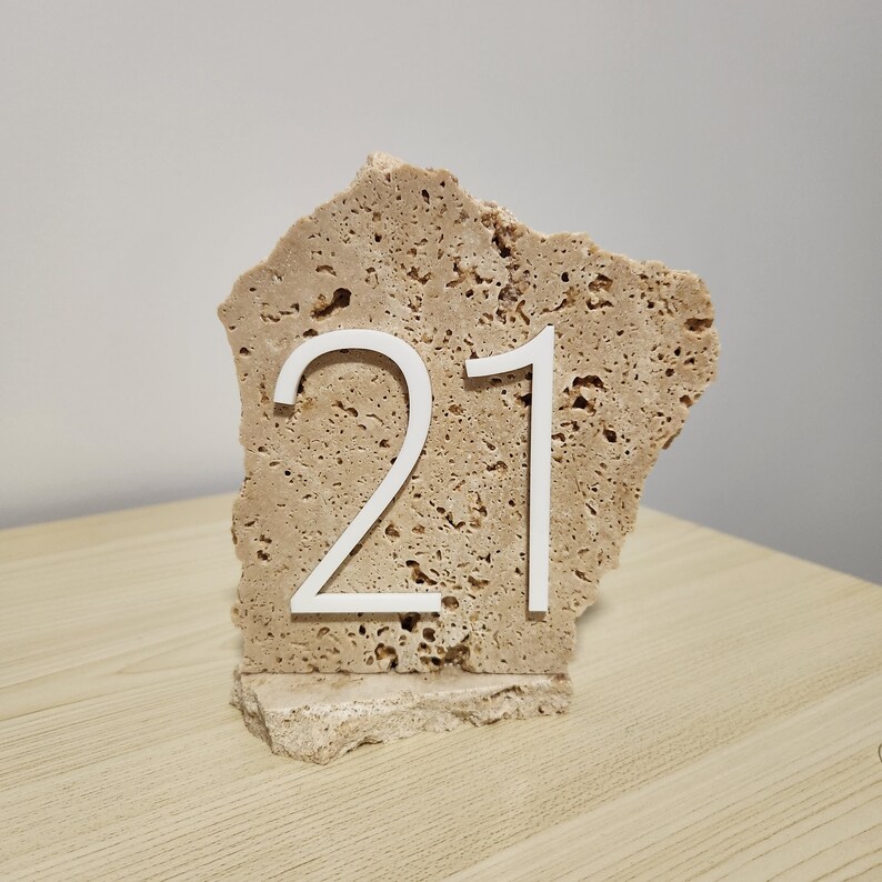 Classic Travertine Stone Table Numbers Numerical Etsy Australia