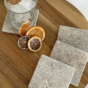 Silver Travertine Coasters