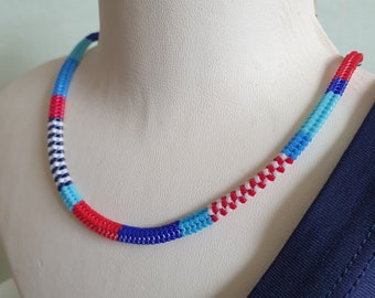 Handwoven Miyuki Beaded Necklace,  Multicolored Beaded Necklace, Miyuki Choker