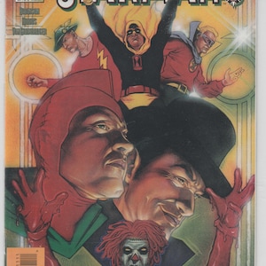 May include: Comic book cover for Starman #11, featuring multiple characters in superhero costumes. The title "STARMAN" is prominently displayed at the top. The cover art includes a zombie-like figure and other characters with dynamic poses.