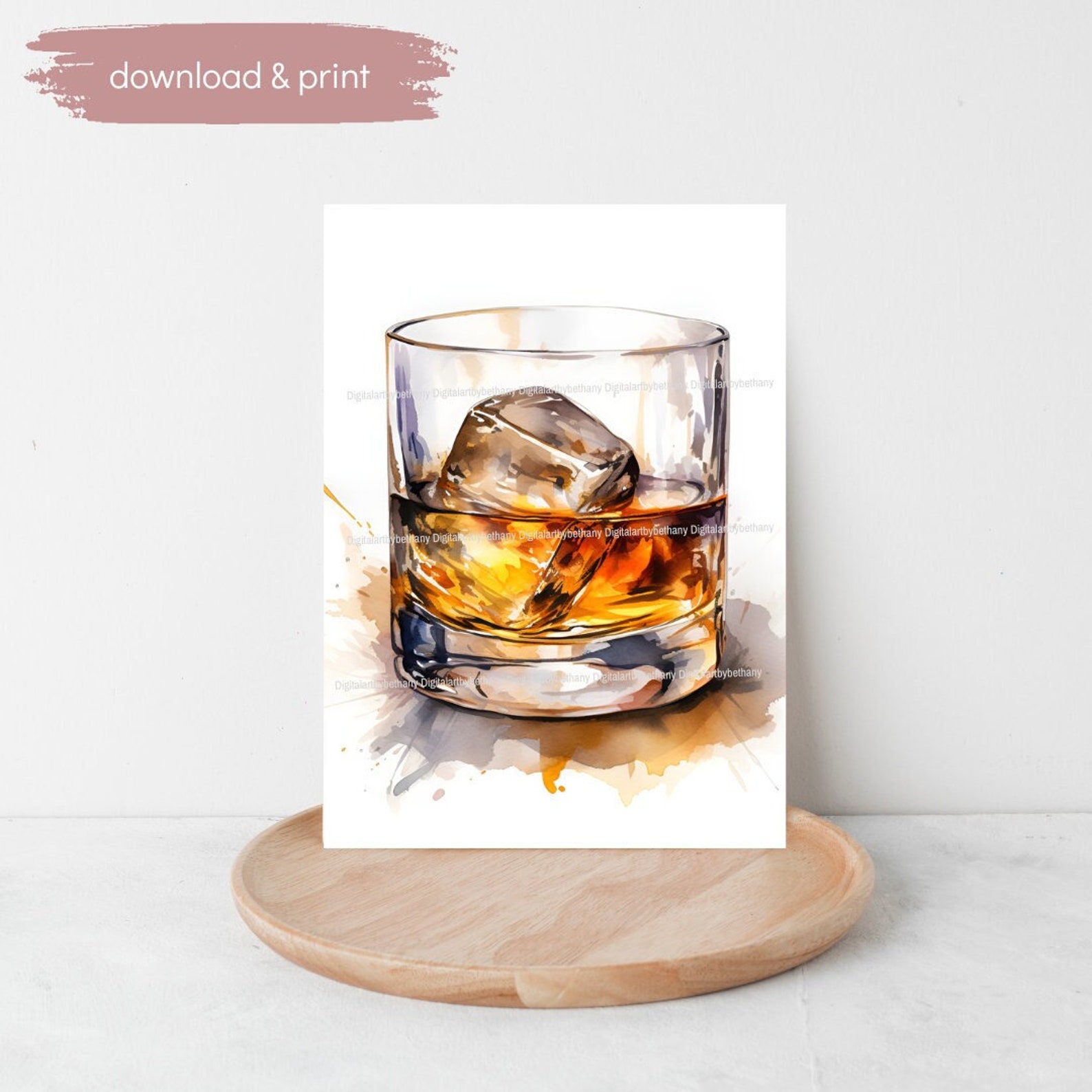 3 Printable Men's Birthday Cards, Instant Digital Download, Watercolor ...