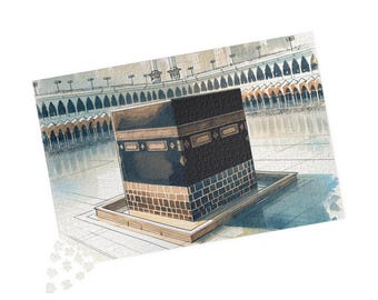 Islamic Puzzle with Kabah Illustration - Islamic Gift for Adults and Kids - Puzzle 110, 252, 520, 1014-piece