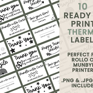 Cute Rollo sticker template, Thermal label for rollo or munbyn, digital download rollo sticker template, small business thermal stickers