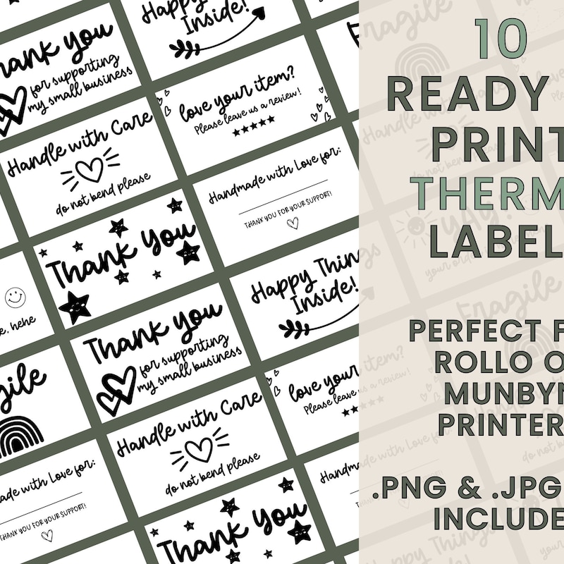 Rollo Label Template - Etsy