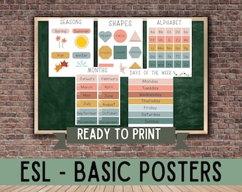 esl printable for classroom, esl classroom decor, esl poster printable, educational posters digital download, school early learners pdf