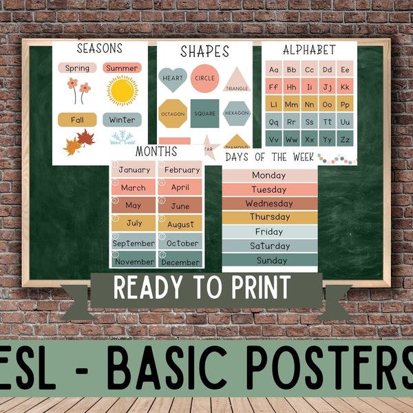 esl printable for classroom, esl classroom decor, esl poster printable, educational posters digital download, school early learners pdf