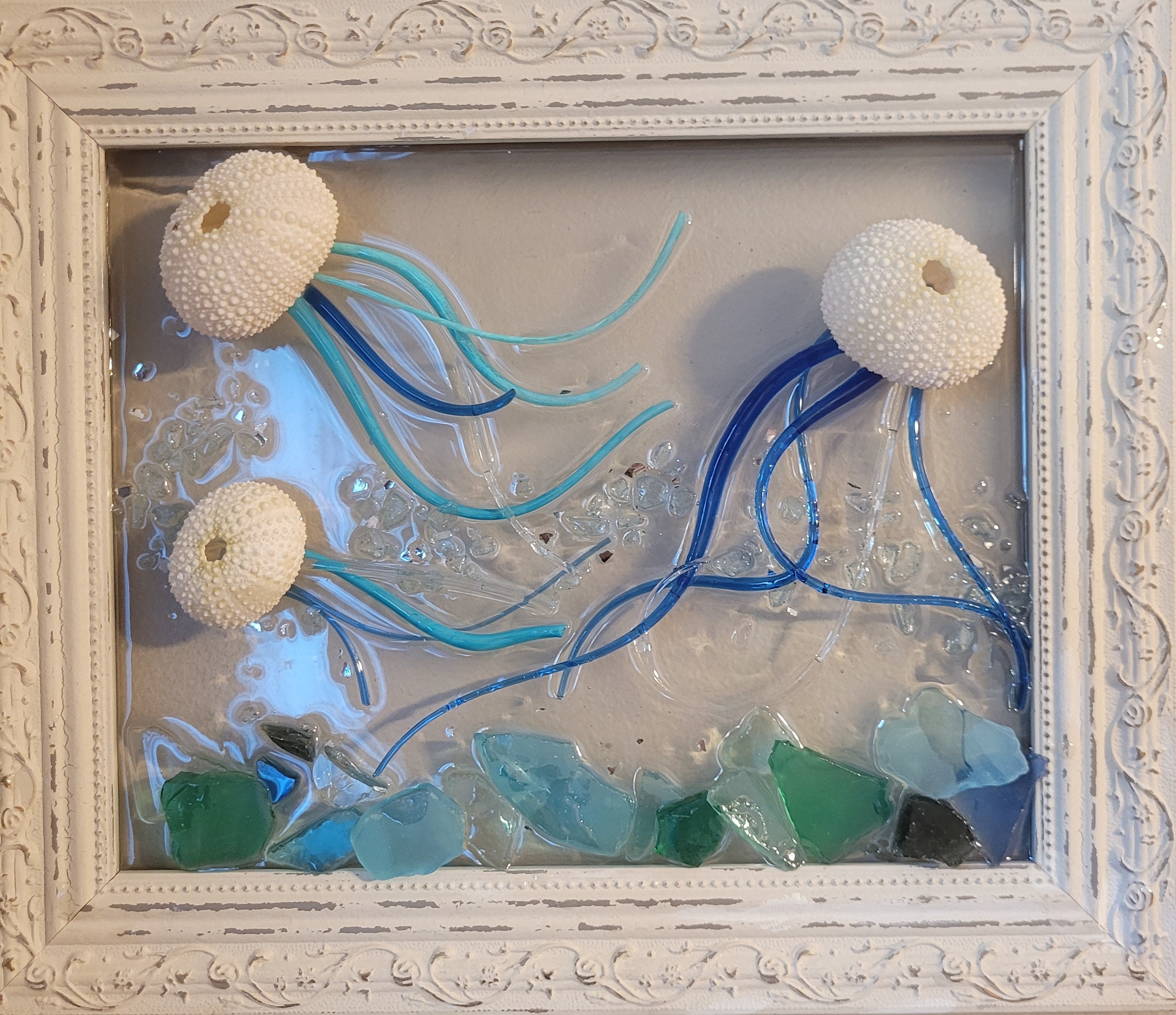Kit, Do It Yourself DIY Resin Art Kit, Sea Glass Picture, Shell