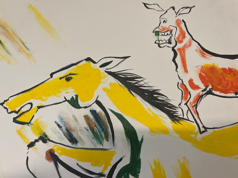 Famous Bollywood Majnu Bhai Painting Rocking Horse Funny Etsy