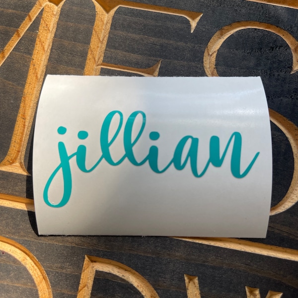 Custom Name Decal - Personalized Vinyl Sticker Cup Car Vehicle Water Bottle - Font 4