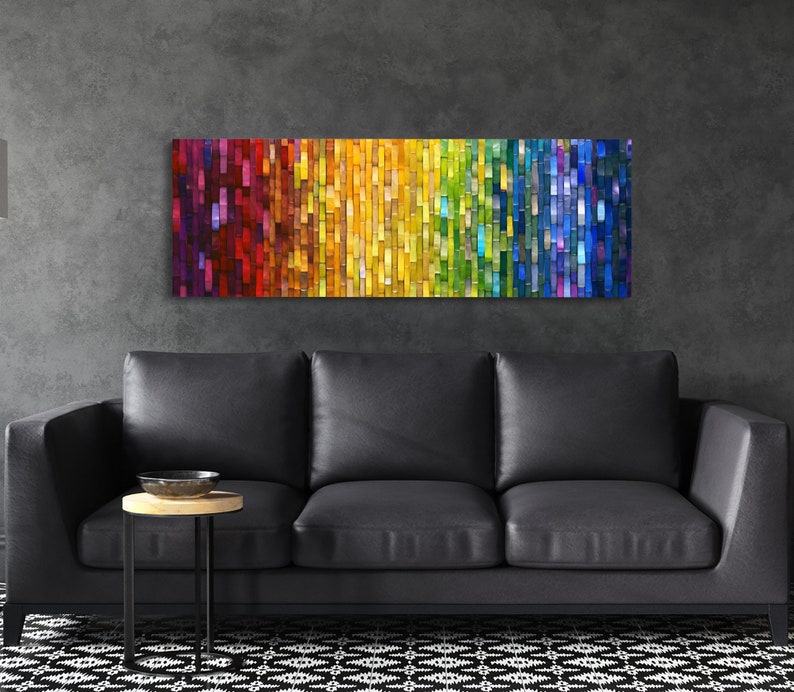 Colorful Abstract Canvas Panoramic Abstract Wall Art Xtra Etsy