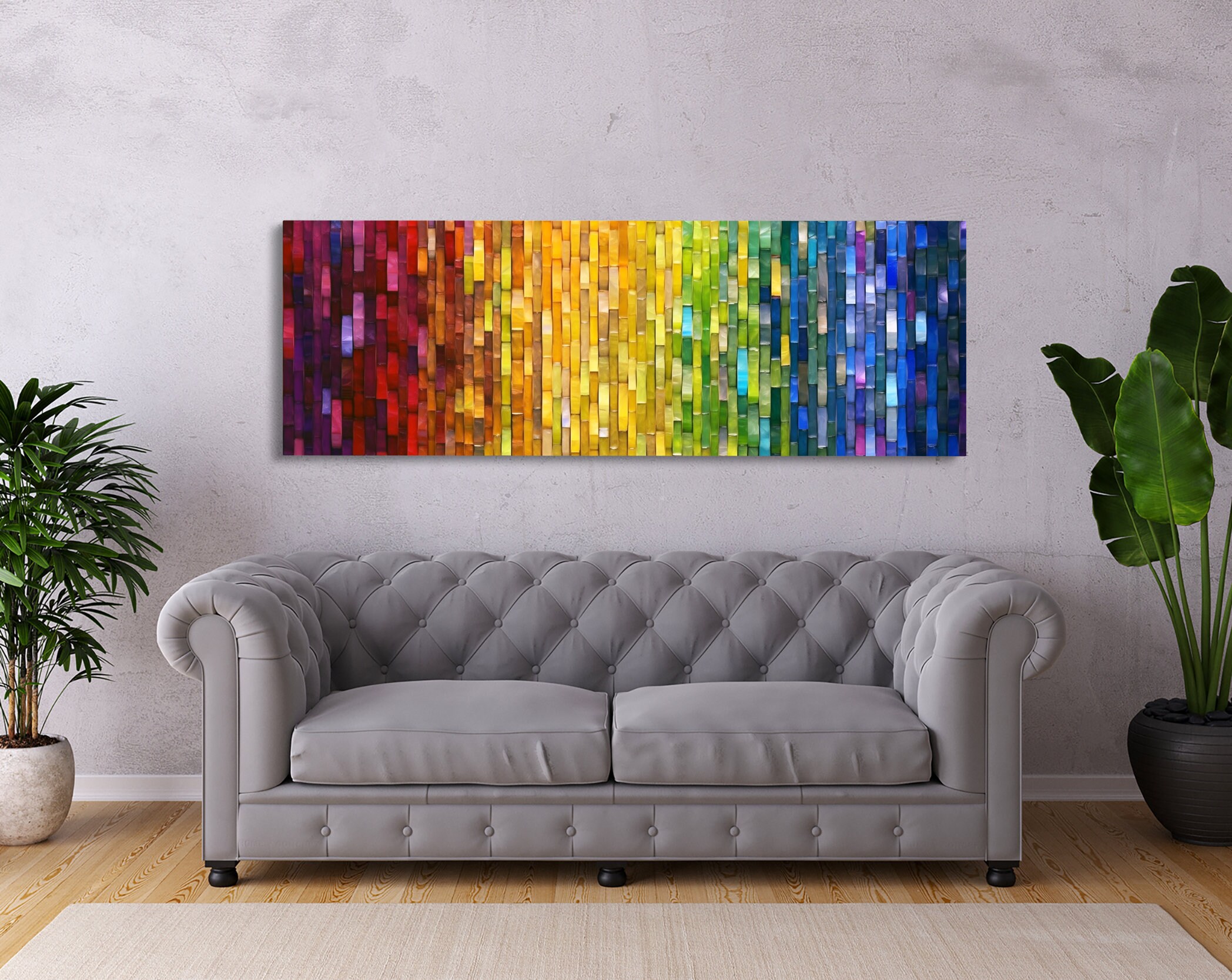 Colorful Abstract Canvas Panoramic Abstract Wall Art Xtra Etsy