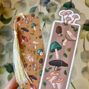 Mushroom Laminated Bookmark | Kawaii Bookmark, Mushrooms, Fungi, Botanical, Laminated Bookmarks