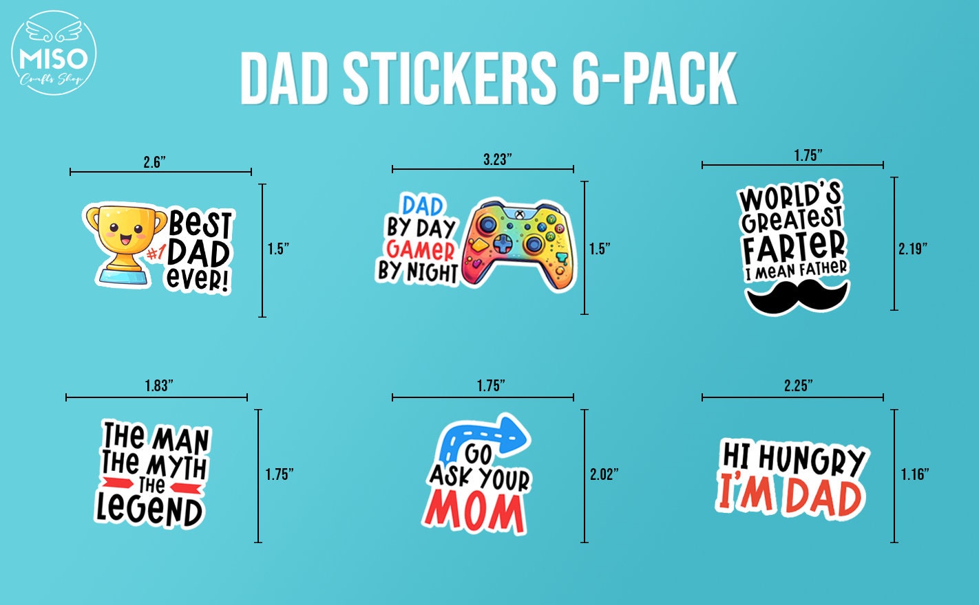 Why U R Angry Daddy Sticker Dad Stickers, 6-pack, Father's Day Stickers, Gifts for Dad, for Him ...