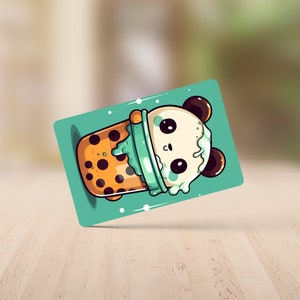 Schattige panda-kaartskin, vinylsticker voor creditcards, debetkaartsticker, kaartskin, kaarthoezen, kaarthoes, creditcardskin, aangepaste kaart