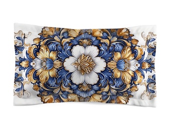 Blue and White Pillow Sham Microfiber with Envelope Enclosure Pillow Sham Elegant Bedroom Decor 2 Sizes | King 22 x 38" Standard 22 x 30" |