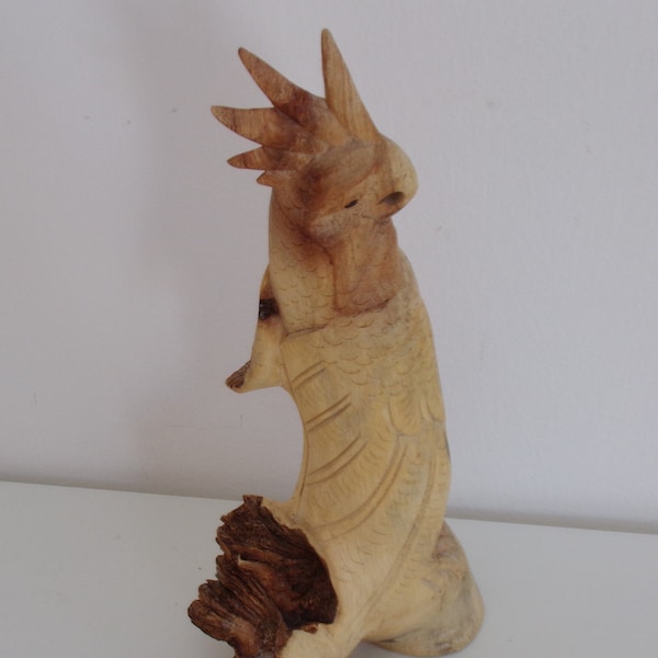 Cockatiel - Wood Sculpture/Figurine, 22cm, Handmade