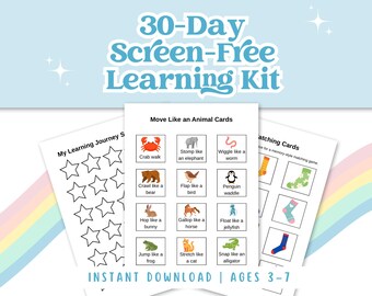 30-Day Screen-Free Summer Learning Kit | Printable Toddler & Preschool Activities | Minimal-Prep Summer Camp
