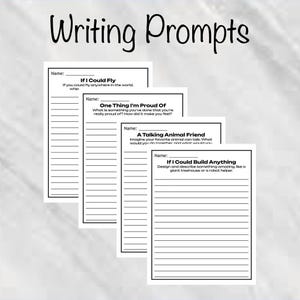first grade writing prompts
 worksheets that are digital download