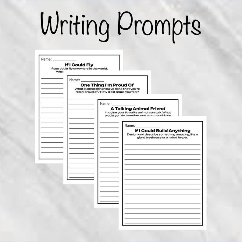 first grade writing prompts
 worksheets that are digital download