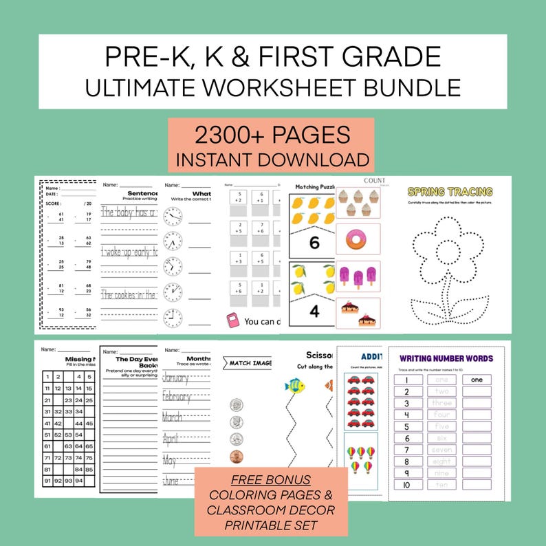 preschool, 1st grade, kindergarten worksheets, morning menu, homeschool activity, homeschool activities