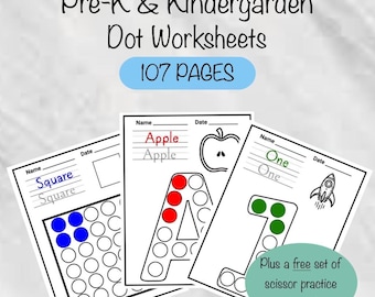 Printable Toddler Worksheets, Classroom Printables, Printable Toddler Learning, Preschool Workbook, Pre-k Activity, Dot Marker, Dot Sticker