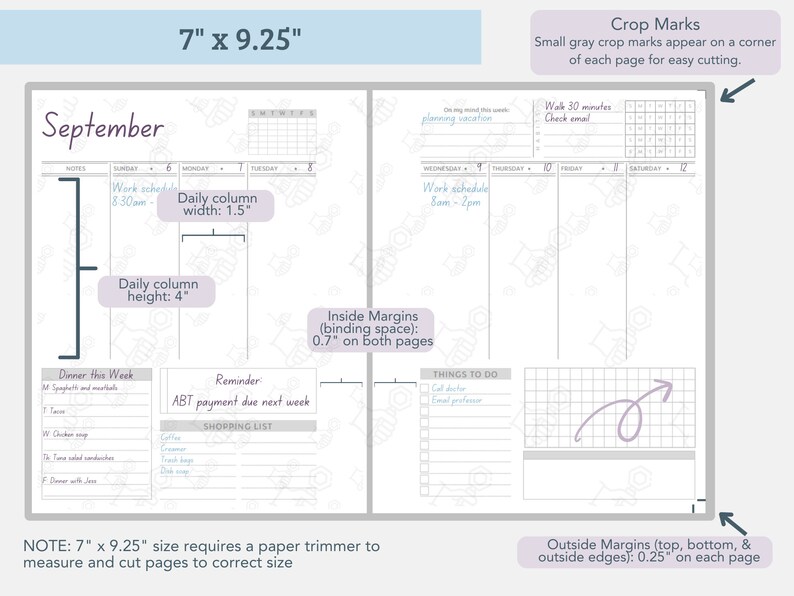 Printable Planner Dashboard Layout Weekly/monthly Planner Undated - Etsy