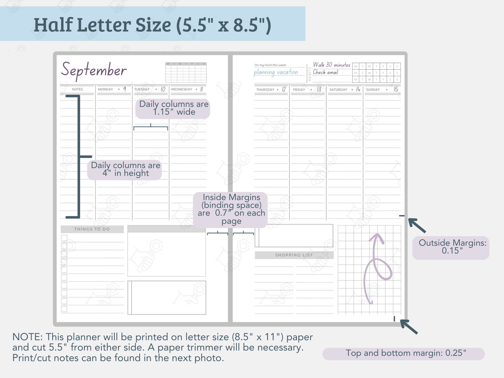 Printable Planner Dashboard Layout Weekly/monthly Planner Undated - Etsy