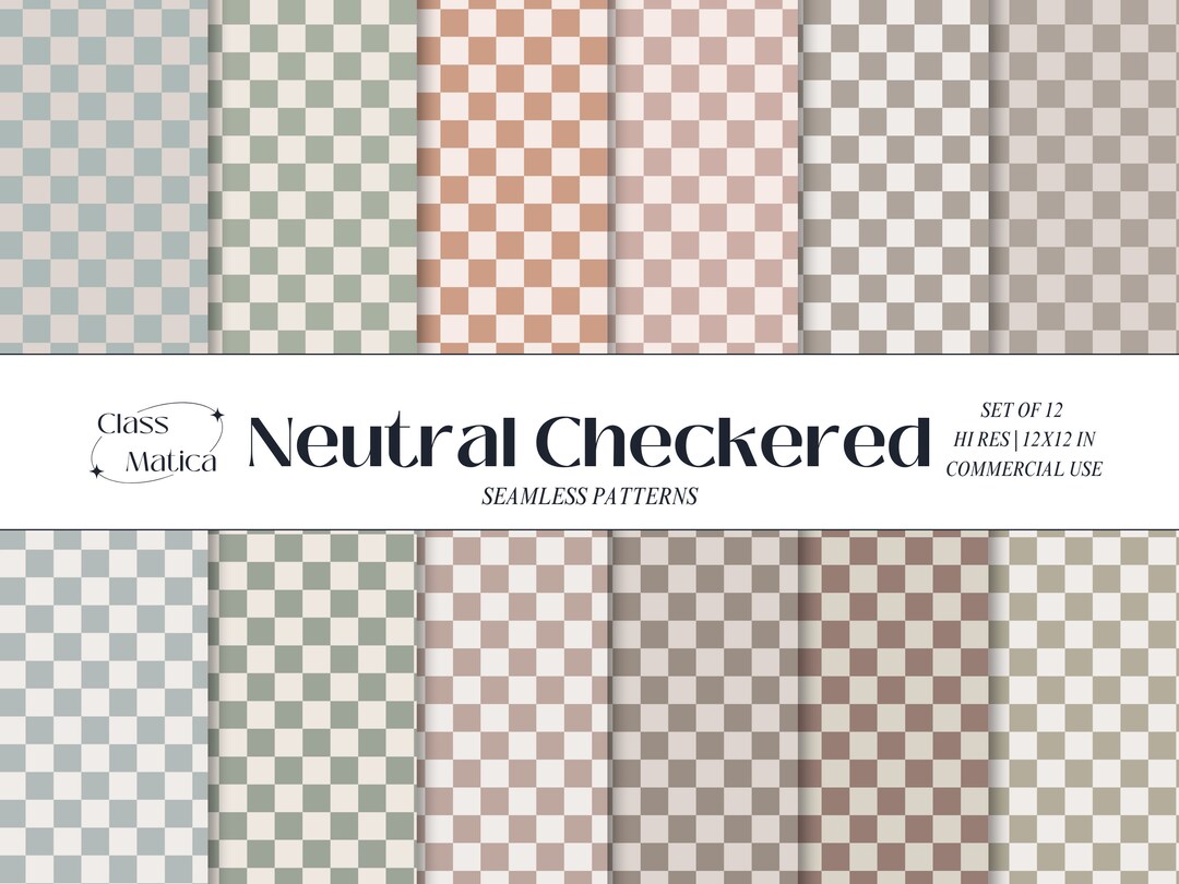 Neutral Checkered Seamless Repeat Pattern, Picnic Pattern, Muted Colors ...