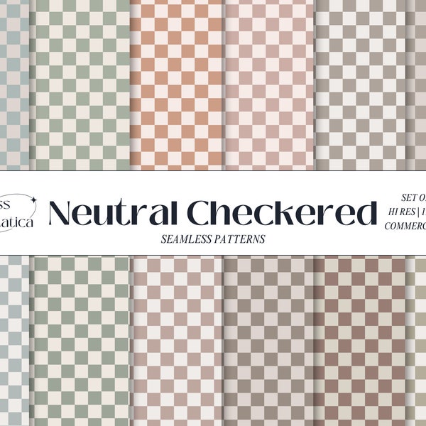 Neutral checkered seamless repeat pattern, picnic pattern, muted colors, baby clothing fabric, tablecloth pattern, fabric pattern