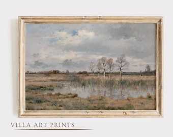 Vintage Lake Print, Antique Lake Painting, Vintage Lake House Decor, Vintage Muted Prints,    Printable Lake house art, DIGITAL DOWNLOAD