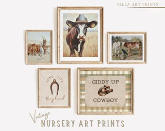 Cowboy Nursery Decor  Vintage Western Boy Room Wall Art  Printable Farm Nursery Prints  DIGITAL DOWNLOAD