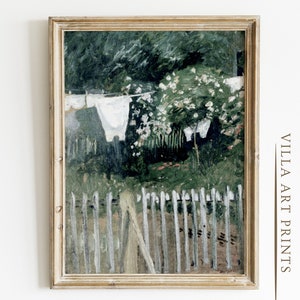 Vintage laundry Print, Printable Farmhouse Wall Art, Laundry Room Printable, Vintage Cottage Painting, Garden oil painting, DIGITAL DOWNLOAD