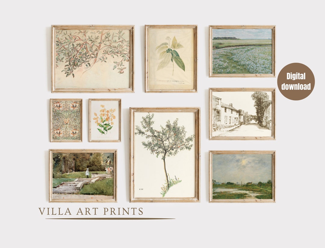Printable French Vintage Summer Country Gallery Wall Art Set , Antique ...