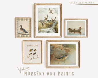 Fishing Hunting Nursery Decor  Vintage Boy Nursery Prints  Rustic Nursery Wall Art Farmhouse Nursery Art  Nursery  DIGITAL DOWNLOAD