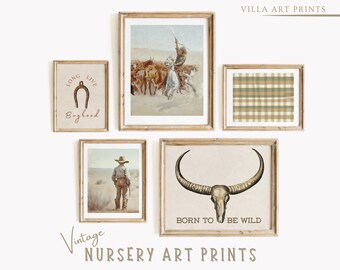 Western Nursery Decor  Cowboy Nursery Prints   Vintage Boy Nursery Wall Art Print Set  Farmhouse Nursery  Rustic Boy Room  DIGITAL DOWNLOAD