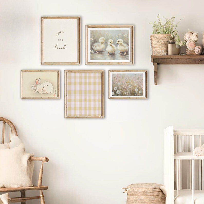 Pastel Nursery Decor Baby Girl Yellow Nursery Wall Art Wildflower ...
