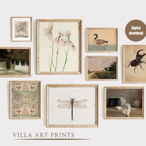Vintage  Farmhouse Wall Art Print Set  Vintage Country Cottage Oil Paintings   Printable Rustic Art Prints   Digital Download