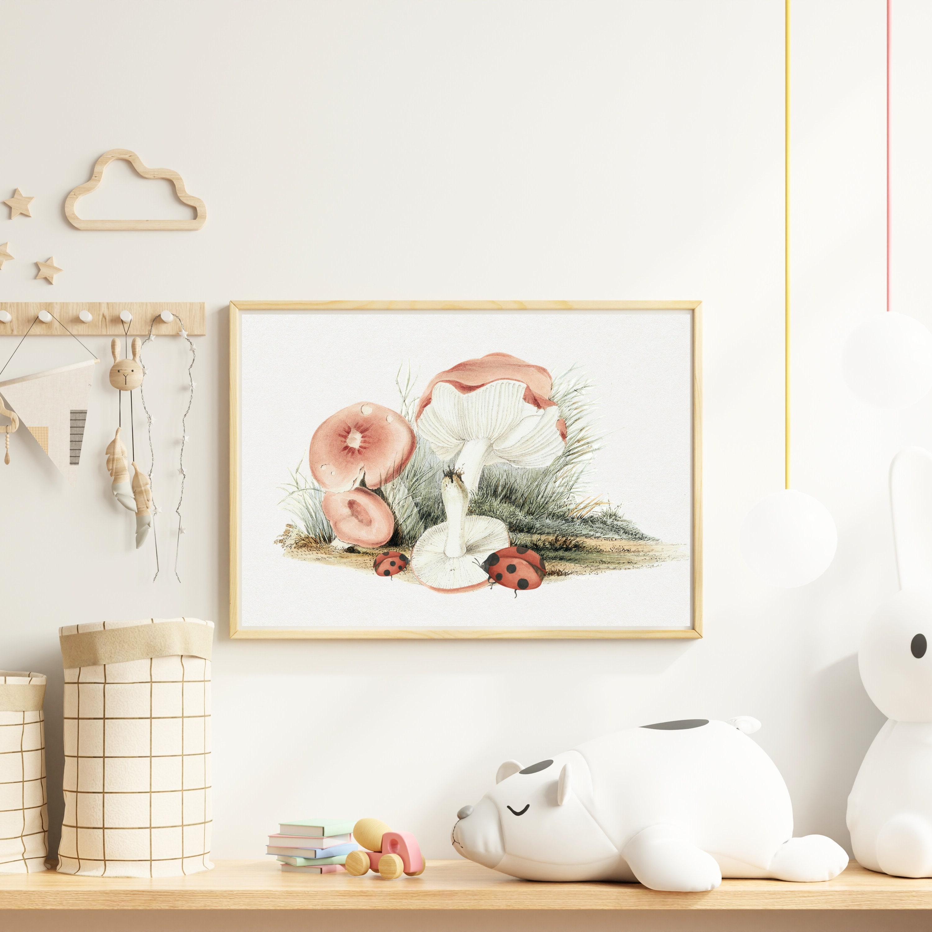 Girl Bedroom Décor Vintage Nursery Print Set of 5 Pastel Pink Nursery ...