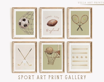 Sport Nursery Wall Art  Boys Room Sports Print Set   Vintage Boy Playroom Decor  Printable Sport Art  Golf Kid Bedroom   DIGITAL DOWNLOAD