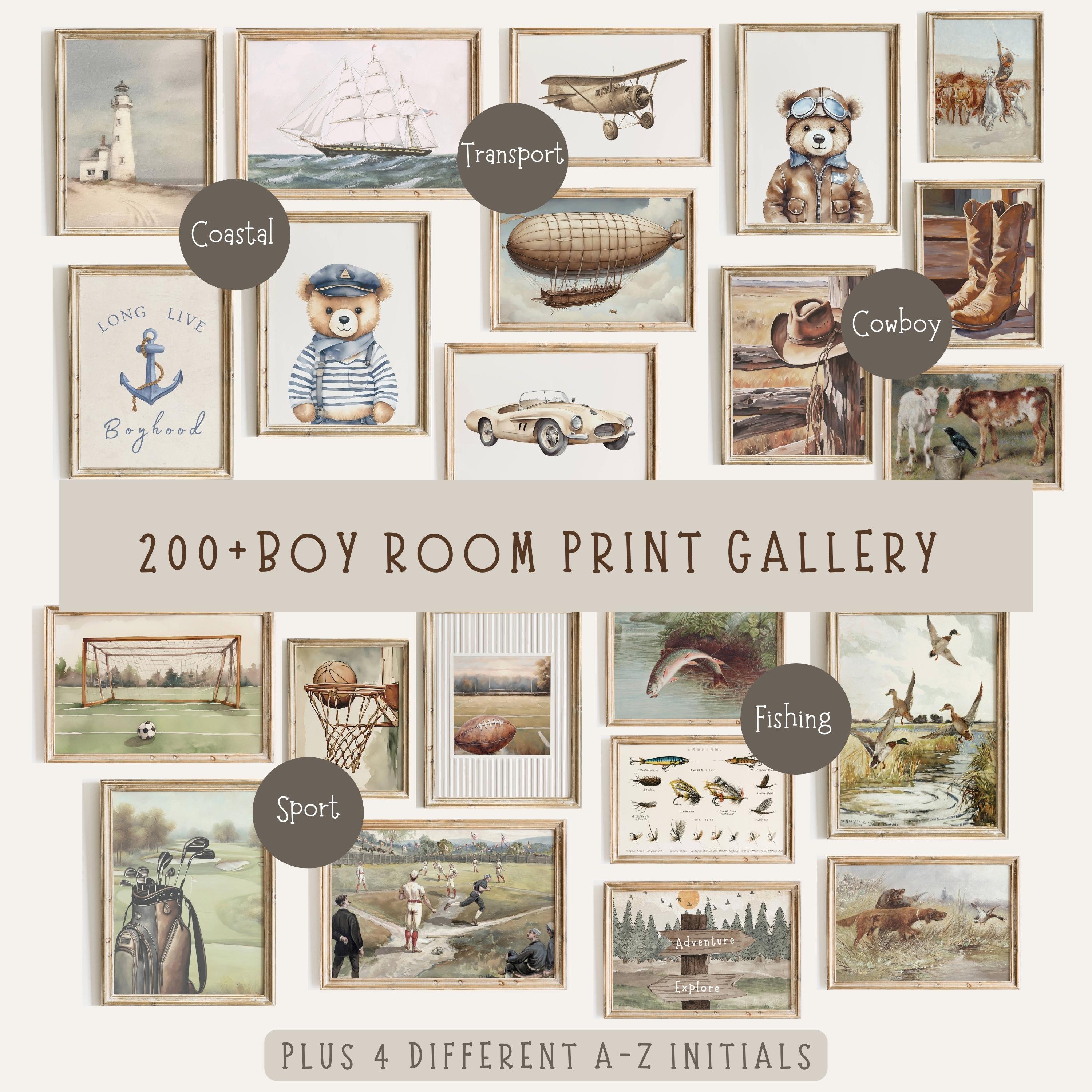 Vintage Boy Nursery Wall Art 200+ Nursery Bundle Boy Room Sport Prints ...
