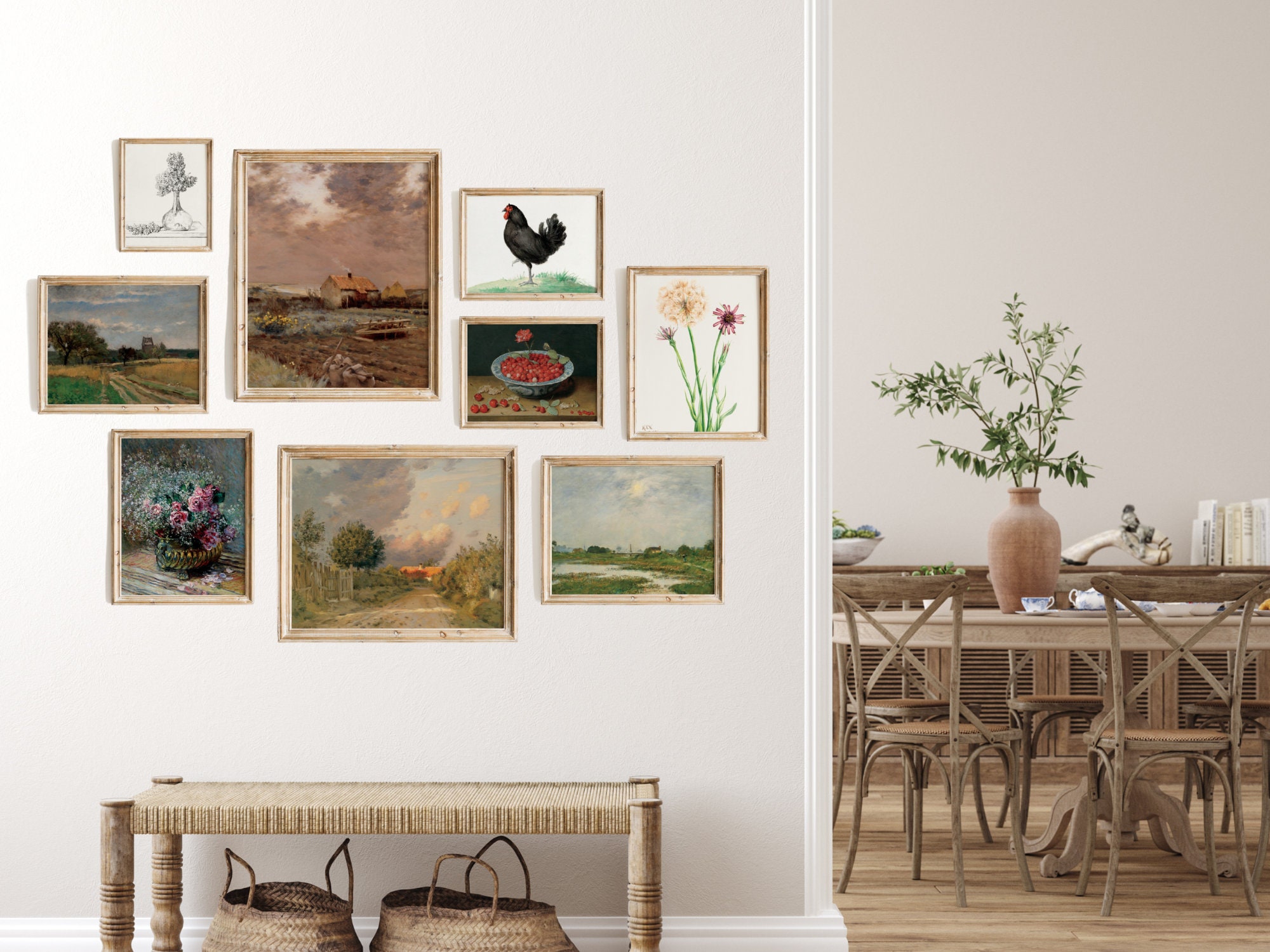 Printable Vintage French Country Gallery Wall Art Set, Antique European ...