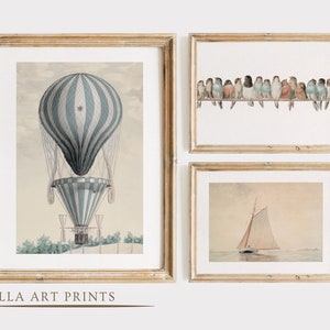 Vintage nursery prints boy, Nursery Prints x 3, Printable Vintage Nursery Wall Art Gallery Kids Room, Blue Nursery Prints, DIGITAL DOWNLOAD