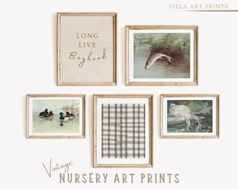 Hunting Fishing Nursery Decor  Vintage Boy Nursery Prints  Rustic Nursery Wall Art Farmhouse Nursery Art  Nursery  DIGITAL DOWNLOAD