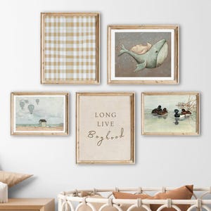 Baby Boy Nursery Prints, Blue Nursery Wall Art Boys Room, Printable Boy Bedroom Decor, Nursery Print Set of 5, DIGITAL DOWNLOAD