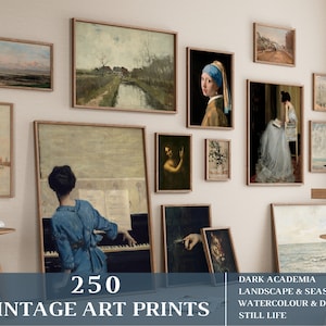 250 Vintage Printable Wall Art Paintings  Mega Bundle Gallery Wall Set    Dark Academia Décor  Farmhouse Wall Art   Digital Download